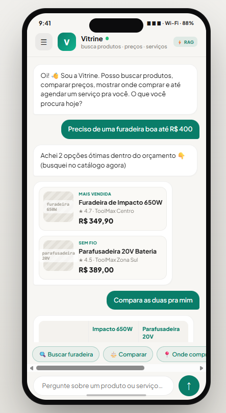 Busca por linguagem natural e resposta instantânea com IA